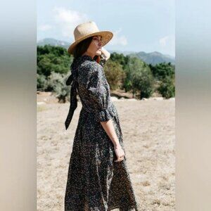 Mirth Caftans Napa Floral Maxi Dress Size Medium NEW